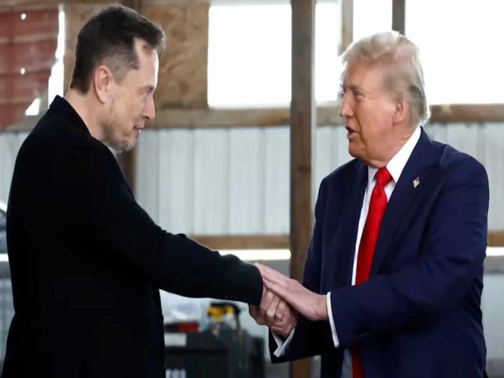 Elon Musk a Trump si podávajú ruky