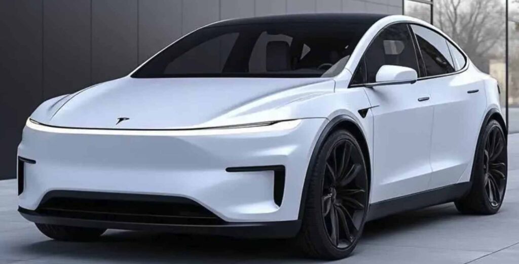 Biela nová Tesla model Y Juniper spredu