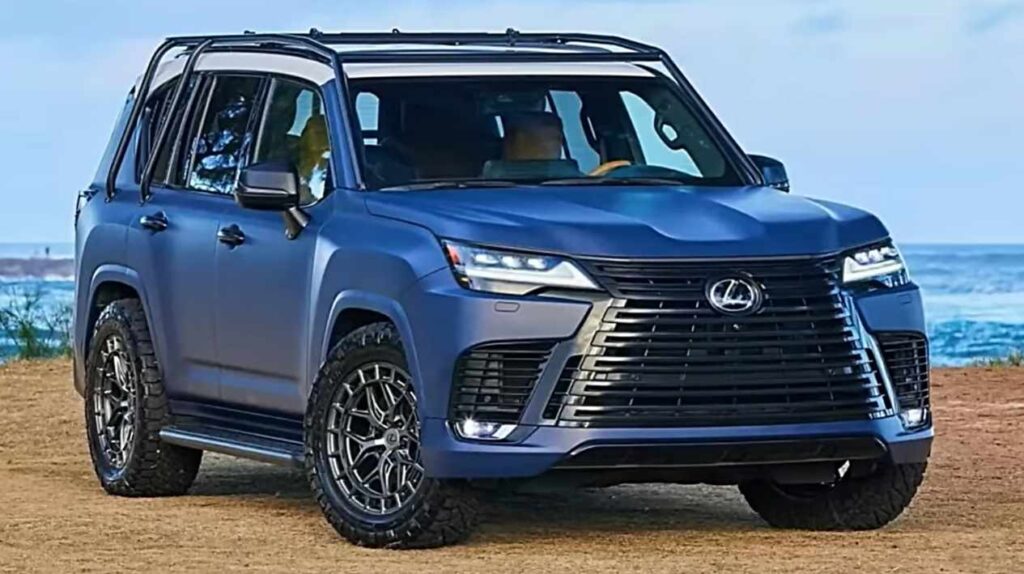 Modrý Lexus Surf LX spredu